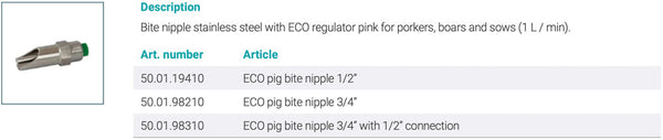 Pig ECO bite nipple (1 l._min.), 3/4"