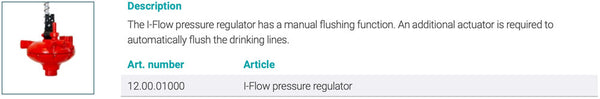 I-Flow poultry pressure regulator