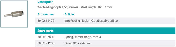 Pig high-line wet feeding nipple (M) 60/107