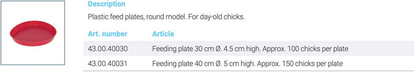 Poultry feed plate, 30 cm
